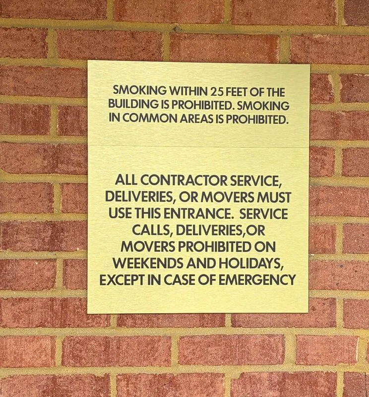 An image of a no smoking sign outside.